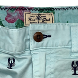 True Grit Lobster Island Embroidered Shorts in Pool