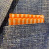 The Pre Folded Pocket Square in Oriole Orange Plaid