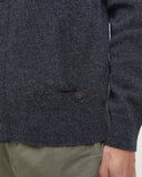 Barbour Essential Elbow-Patch Cardigan Charcoal and Seaweed