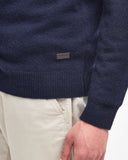 Barbour Essential Elbow Patch Jumper Dark Stone and Navy