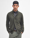 Barbour Essential Elbow-Patch Cardigan Charcoal and Seaweed