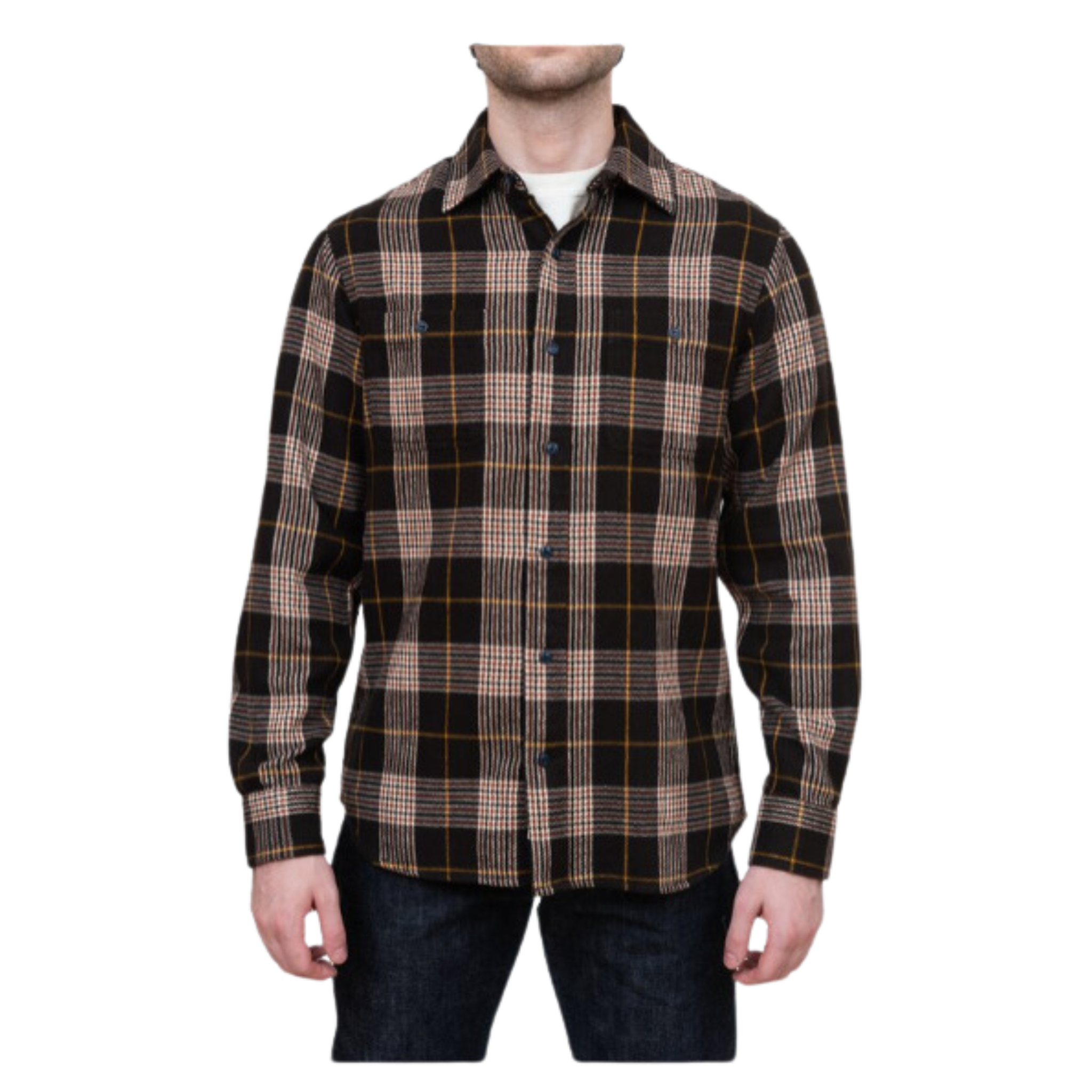 【schott】Open collar flannel shirt Schott Vintage Flannel Shirt XL Open Collar Checkered Black