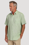 True Grit Washed Melange Linen Mini Checks Shirt