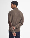 Barbour Essential Elbow Patch Jumper Dark Stone and Navy