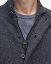 Barbour Essential Elbow-Patch Cardigan Charcoal and Seaweed