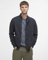 Barbour Essential Elbow-Patch Cardigan Charcoal and Seaweed