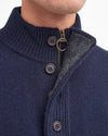 Barbour Essential Elbow Patch Jumper Dark Stone and Navy