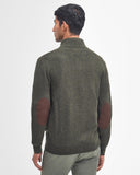 Barbour Essential Elbow-Patch Cardigan Charcoal and Seaweed