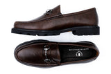 Martin Dingman Addison Lug Pebble Grain Horse Bit Loafers