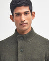 Barbour Essential Elbow-Patch Cardigan Charcoal and Seaweed