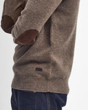 Barbour Essential Elbow Patch Jumper Dark Stone and Navy