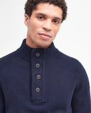 Barbour Essential Elbow Patch Jumper Dark Stone and Navy