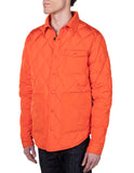 Schott NYC Down-filled Quilted Shirt Jacket in Oriole Orange