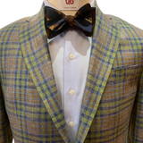 The QG Green Mulit-Color Check Wool/Linen/Silk Spring Sportcoat
