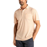 Duck Head's Summerford Stripe Performance Polo in Oriole Orange