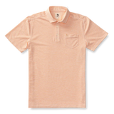 Duck Head's Summerford Stripe Performance Polo in Oriole Orange