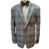 The QG Sky Blue/Lt Brown Wool/Silk/Linen Spring Sportcoat