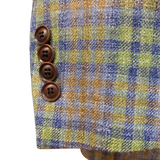 The QG Green Mulit-Color Check Wool/Linen/Silk Spring Sportcoat