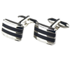 QG Cufflinks by Andy Silver w/Navy Stripe Inlay