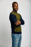 Easy Mondays Colour Block Sweater Army/Navy