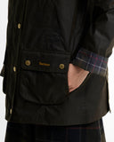 Barbour Icons Tartan Collar Modern Beadnell Waxed Jacket