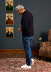 Alan Paine Aberfoyle Lambswool Cable Zip Mock Neck