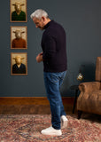 Alan Paine Aberfoyle Lambswool Cable Zip Mock Neck