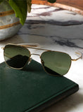 Original Pilot Aviator Gold/Green Sunglasses by American Optical