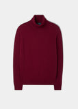 Alan Paine Petersham Geelong Wool Roll Neck Sweater in Claret