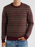 Schott NYC Fairisle Crewneck Sweater in Two Color Ways