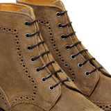 Cheltenham Suede Brogue Boot by Sanders - Snuff Waxy Suede