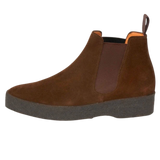 Chocolate Adam Suede Chelsea Boot by Sanders - Chocolate Suede LAST PAIR