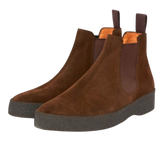 Chocolate Adam Suede Chelsea Boot by Sanders - Chocolate Suede