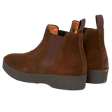 Chocolate Adam Suede Chelsea Boot by Sanders - Chocolate Suede LAST PAIR