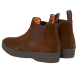 Chocolate Adam Suede Chelsea Boot by Sanders - Chocolate Suede
