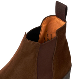 Chocolate Adam Suede Chelsea Boot by Sanders - Chocolate Suede LAST PAIR