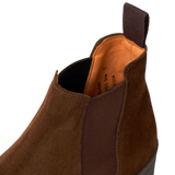 Chocolate Adam Suede Chelsea Boot by Sanders - Chocolate Suede