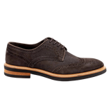 Martin Dingman Tuscan Italian Calf Suede Wingtip in Walnut