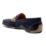 Martin Dingman Bill Water Repellent Suede Leather Penny Loafers - Blue