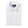 David Donahue Horizontal Rib French Cuff Formal Shirt - White