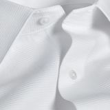 David Donahue Horizontal Rib French Cuff Formal Shirt - White