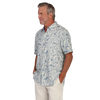 True Grit Fresh Floral Island Getaway Shirt Blue