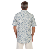 True Grit Fresh Floral Island Getaway Shirt Blue