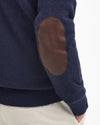 Barbour Essential Elbow Patch Jumper Dark Stone and Navy