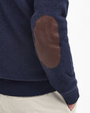 Barbour Essential Elbow Patch Jumper Dark Stone and Navy