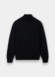 Alan Paine Linton Merino Wool Roll Neck Sweater In Black