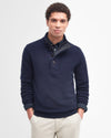 Barbour Essential Elbow Patch Jumper Dark Stone and Navy