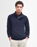 Barbour Essential Elbow Patch Jumper Dark Stone and Navy