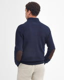 Barbour Essential Elbow Patch Jumper Dark Stone and Navy
