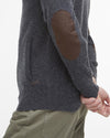 Barbour Essential Elbow-Patch Cardigan Charcoal and Seaweed